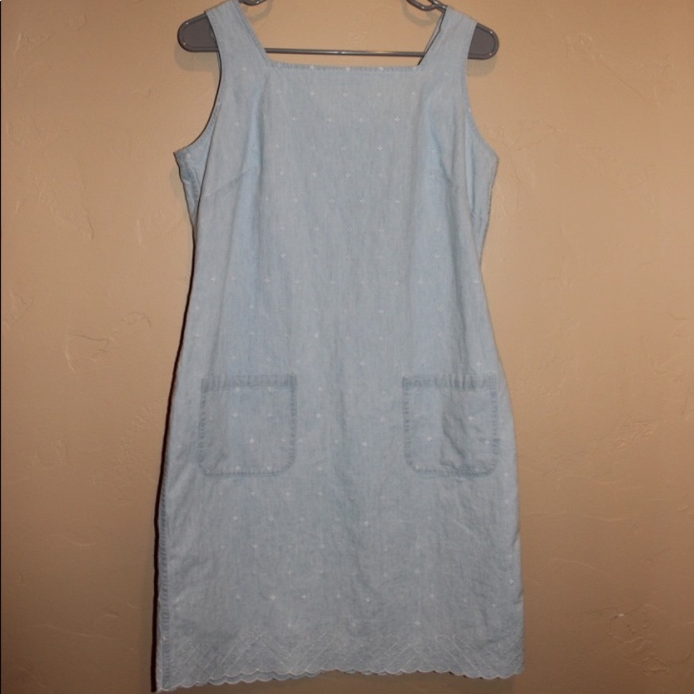 Light Blue Pinafore Style Dress
